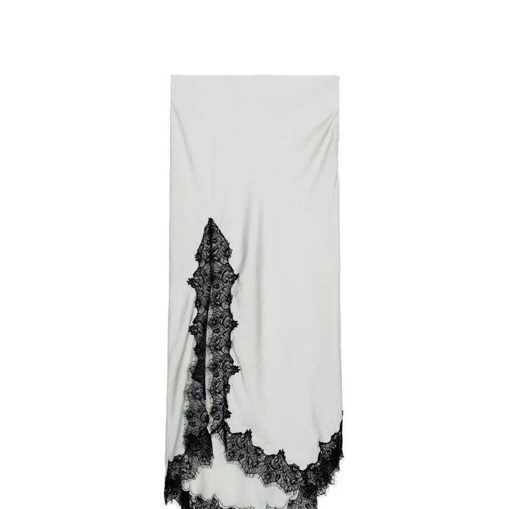 Zara Collection laced midi Skirt with Black Lace Detail